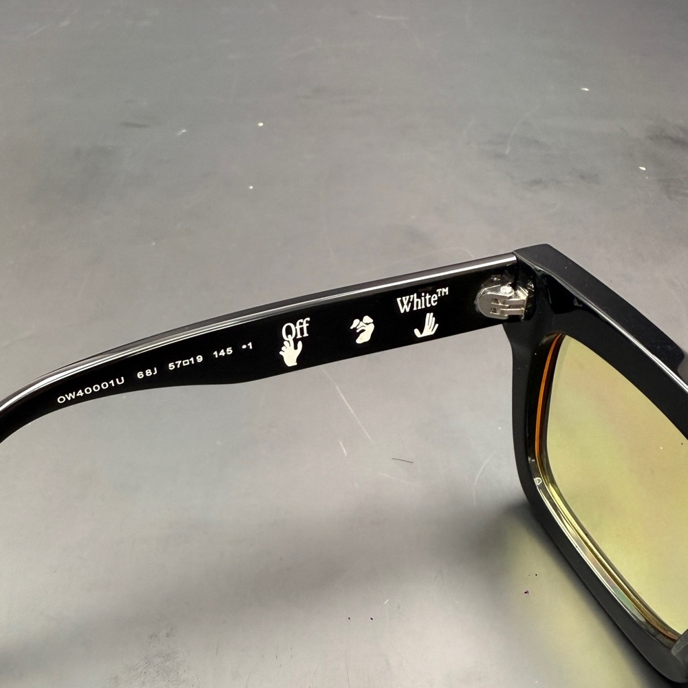 Off-White Black Sunglasses with Yellow Lenses - Picture 7 of 7